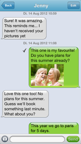 Screenshot der mysms-iPhone-App