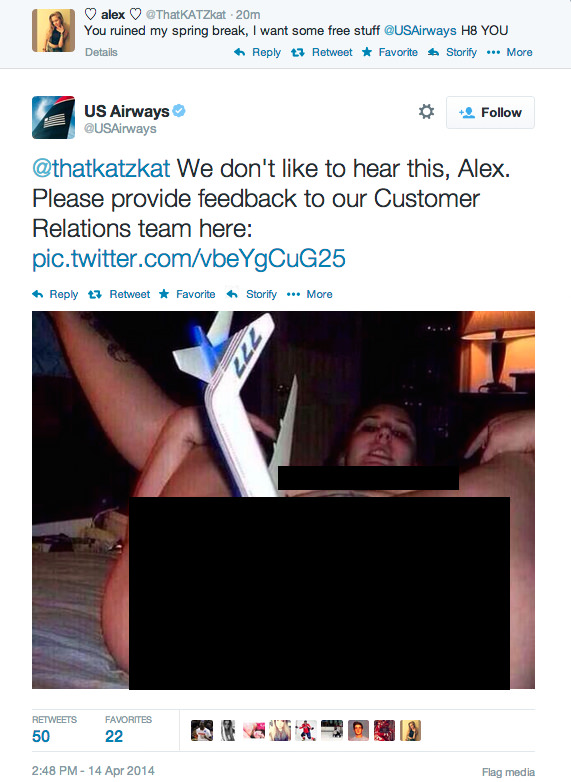 Der Tweet von US Airways – zensiert von uns
