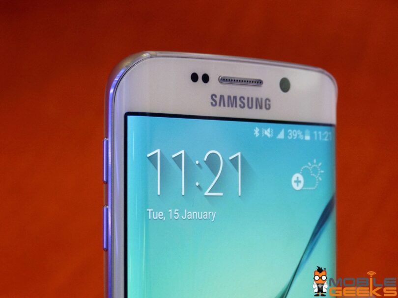 Samsung Galaxy S6 edge Schaltflächen oben gebogenes Display