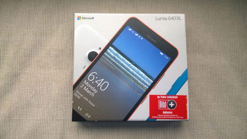 Box Lumia 640XL Frontseite