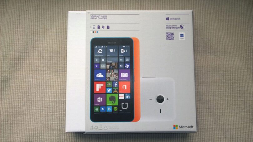 Box Lumia 640XL Rückseite
