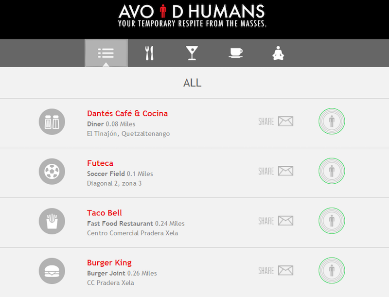 Avoid Humans