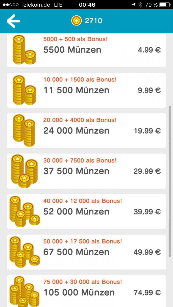 Miitomo Screenshot Geld
