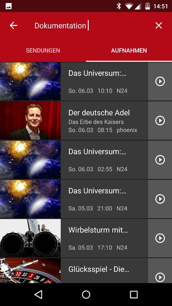 Save TV App Aufnahmen