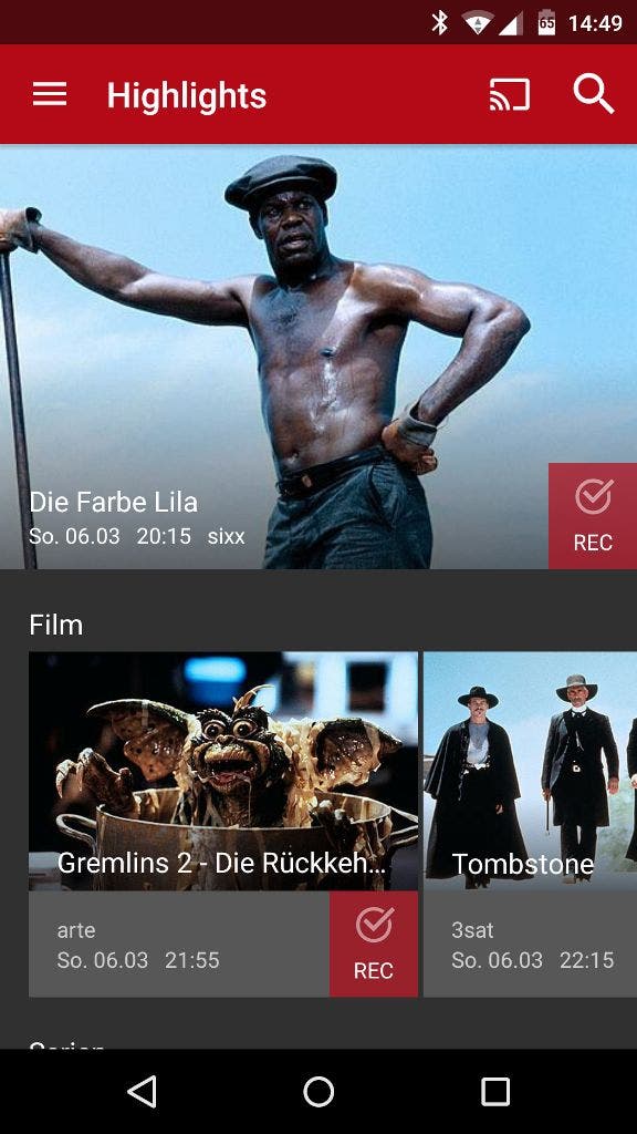 Save TV App Übersicht