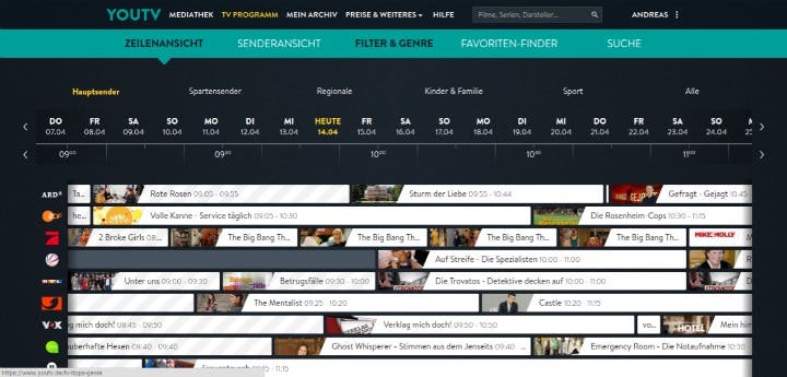 YouTV Programmguide