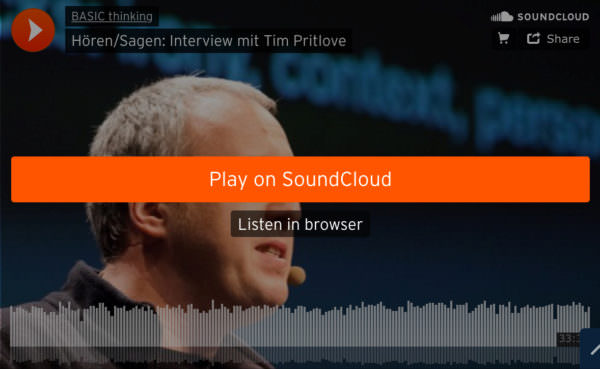 Tim Pritlove dürfte sich bei seinen Plattform-Bedenken bestätigt fühlen. Auch wenn er hinter dem Soundcloud-Balken schwer zu erkennen ist.