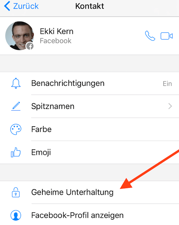 Facebook Messenger geheime Unterhaltung