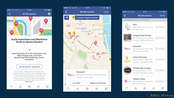 WLAN suchen Facebook App iOS
