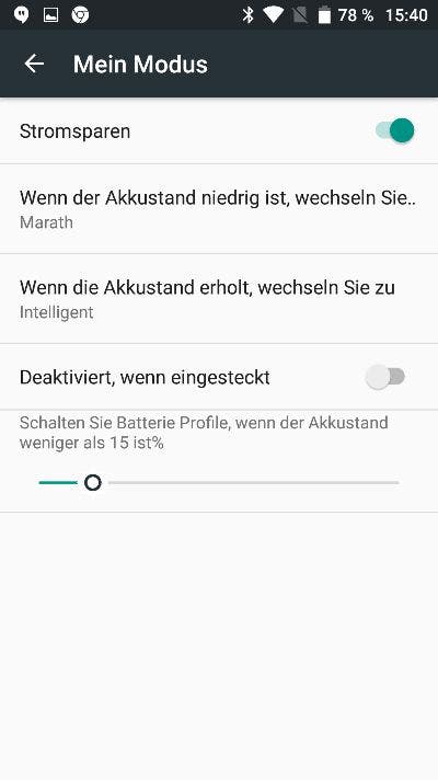 Umi Plus E Energieeinstellungen