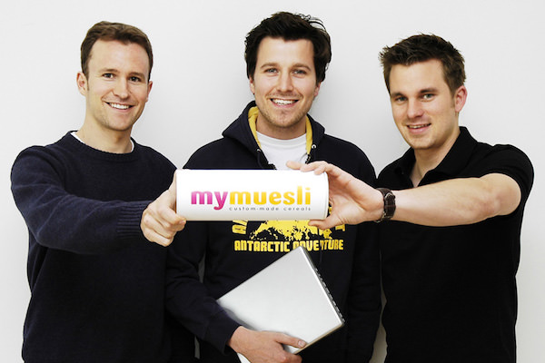 Mymuesli Gründer Jubiläum Max Wittrock, Hubertus Bessau, Philipp Kraiss