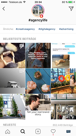 Instagram, Instagram Stories, Hashtag-Stories