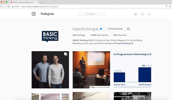 Instagram Chrome Bilder vom Desktop auf Instagram posten
