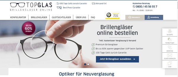 Topglas, Online-Shop, Start-up