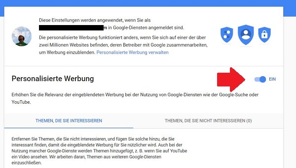 Google, Ad Tracking, Daten