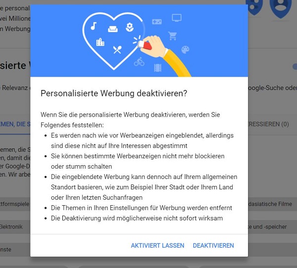 Google, Ad Tracking, Daten