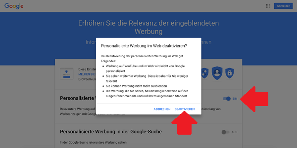 Google, Ad Tracking, Daten