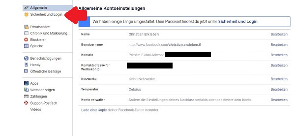 Facebook-Konto, Sicherheit, Security