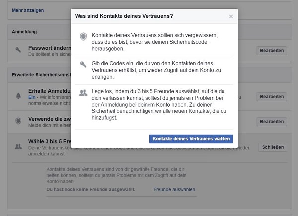 Facebook-Konto, Sicherheit, Security