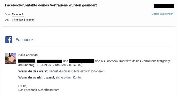 Facebook-Konto, Sicherheit, Security