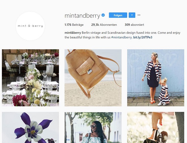 Instagram, Zalando, mint & berry