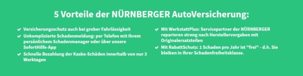 5 Vorteile bei der Autoversicherung der NÜRNBERGER