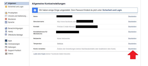 Facebook, Facebook-Account löschen, Facebook-Account deaktivieren