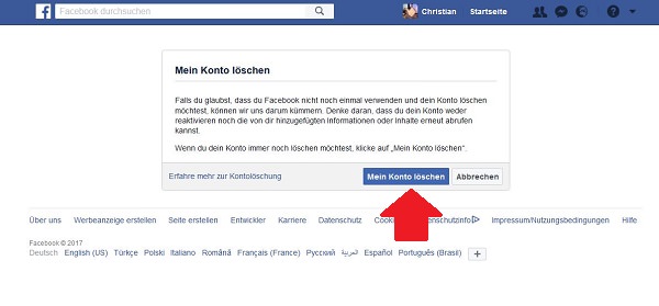 Facebook, Facebook-Account löschen, Facebook-Account deaktivieren