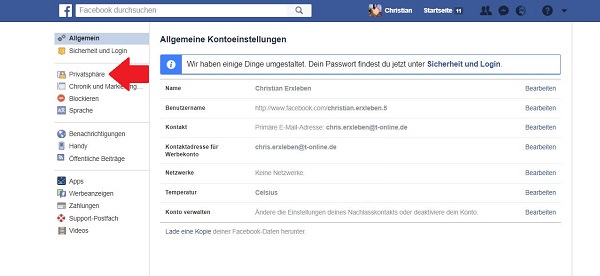 Facebook, Facebook-Einstellungen, Facebook-Beiträge, Sichtbarkeit