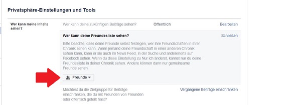 Facebook, Facebook-Einstellungen, Facebook-Beiträge, Sichtbarkeit