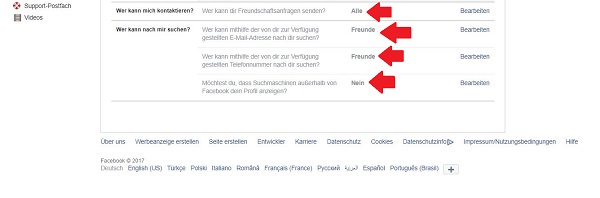 Facebook, Facebook-Einstellungen, Facebook-Beiträge, Sichtbarkeit