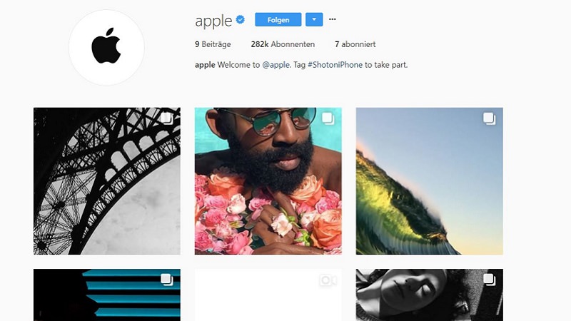 Apple, Instagram, Instagram-Account