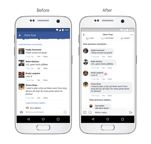 Facebook Redesign, Facebook, Mobile