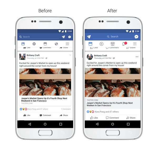 Facebook Redesign, Facebook, Mobile