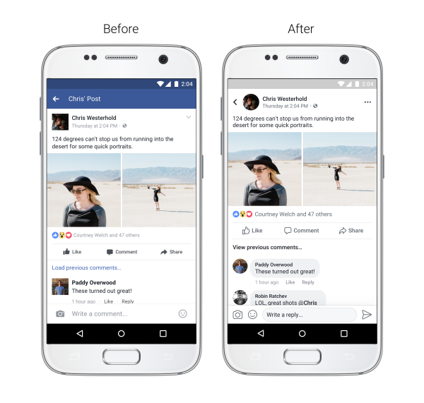 Facebook Redesign, Facebook, Mobile