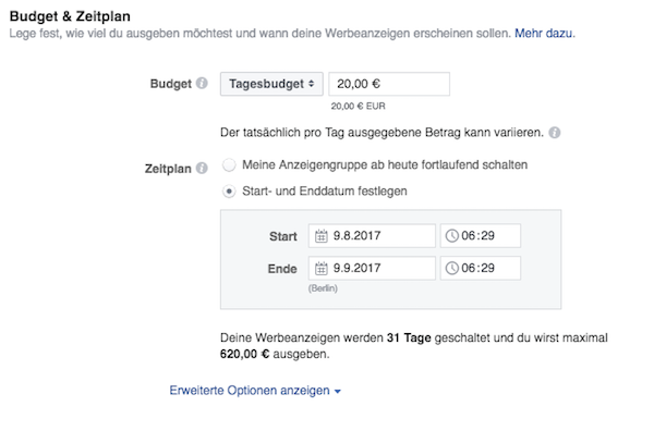 Budget und Zeitplan