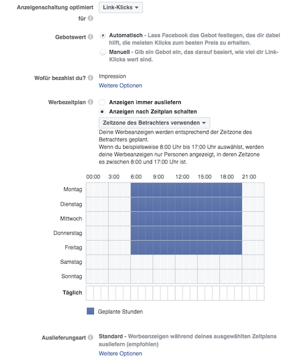 Werbezeitplan