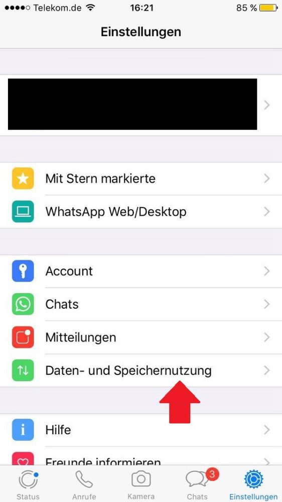 WhatsApp, WhatsApp-Speicherplatz