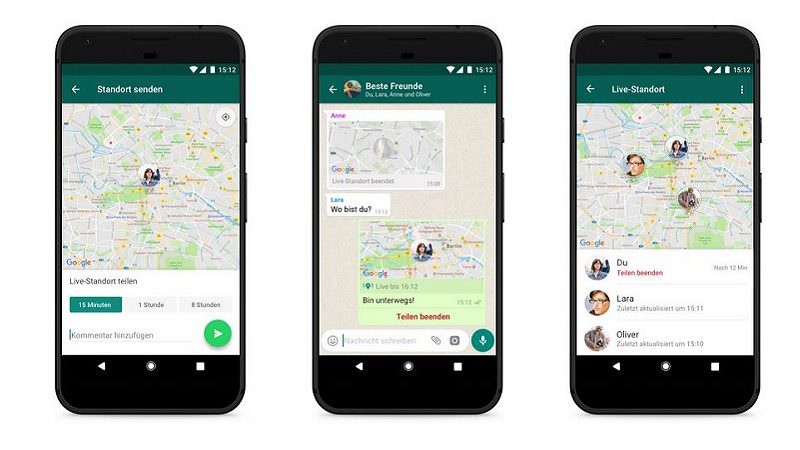 WhatsApp, Geotracking, Standort, Live-Standort, WhatsApp Live Standort, soziale Netzwerke