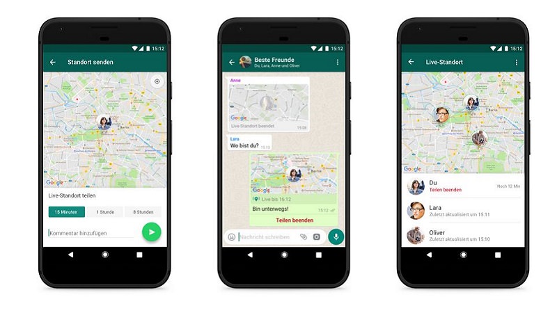 WhatsApp, Geotracking, Standort, Live-Standort, WhatsApp Live Standort, soziale Netzwerke