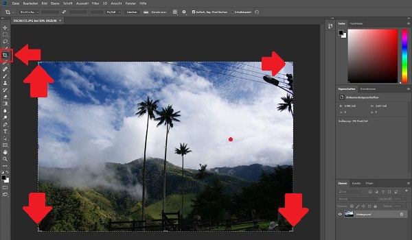 Photoshop, Photoshop Bilder zuschneiden