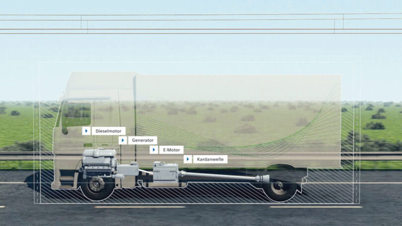 Truck auf dem E-Highway (Grafik: Siemens)