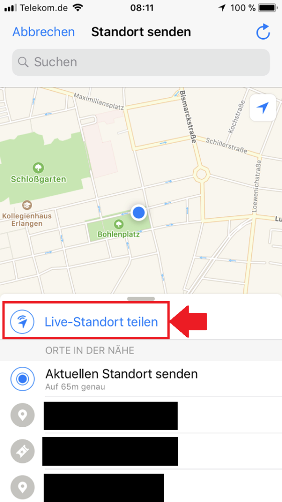 WhatsApp, WhatsApp Live, WhatsApp Live Standort