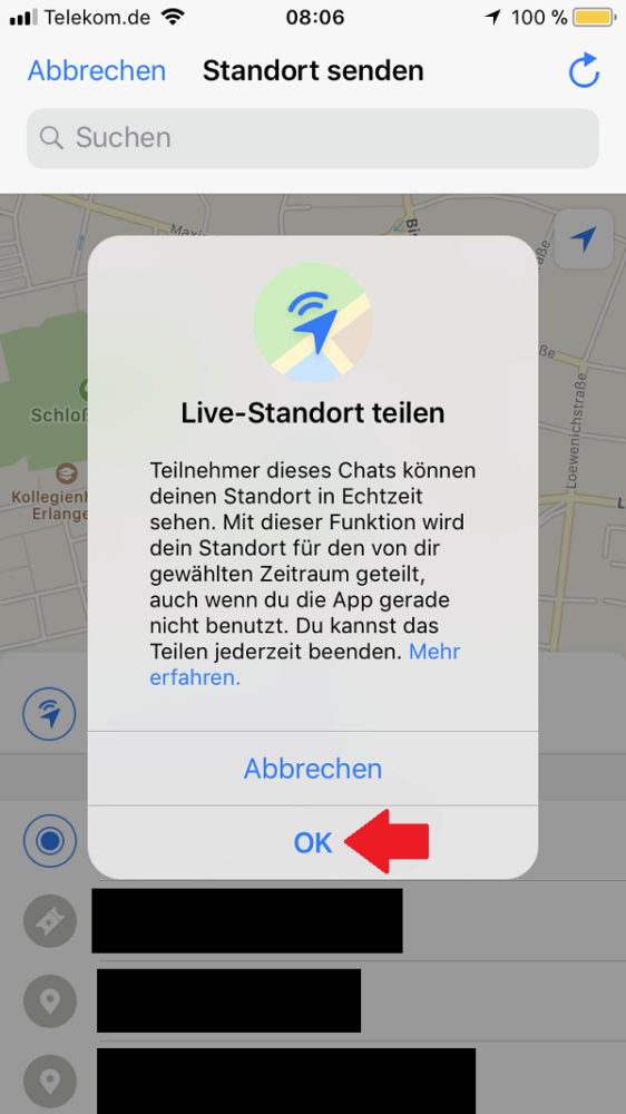 WhatsApp, WhatsApp Live, WhatsApp Live Standort