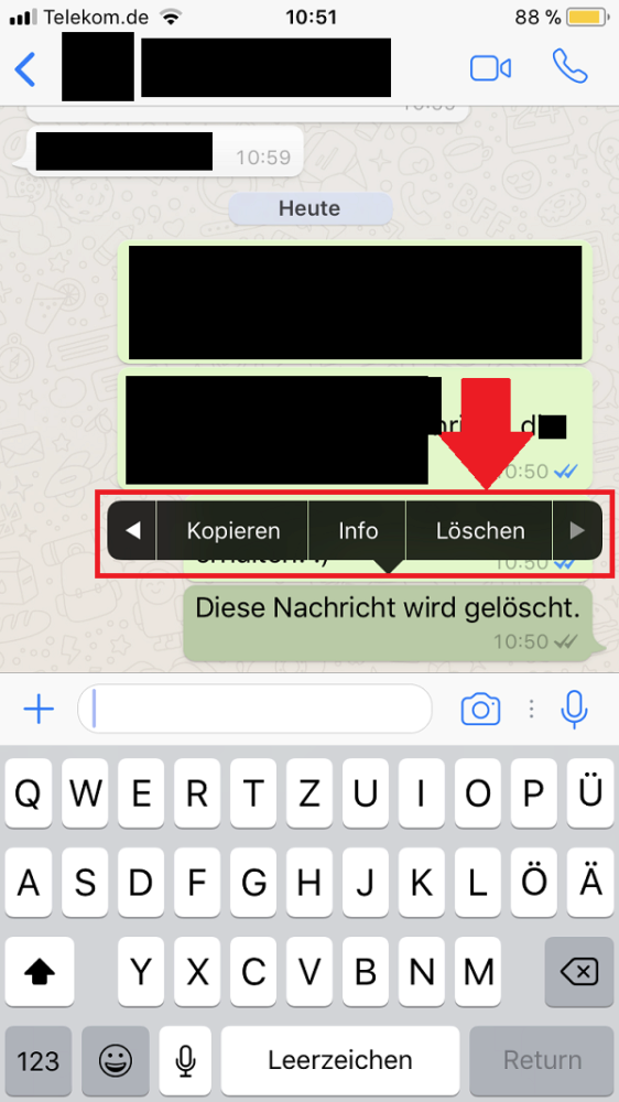 WhatsApp, WhatsApp Nachrichten löschen, WhatsApp-Nachrichten löschen