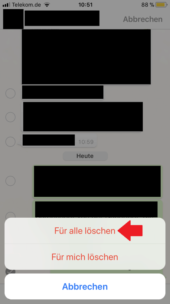 WhatsApp, WhatsApp Nachrichten löschen, WhatsApp-Nachrichten löschen