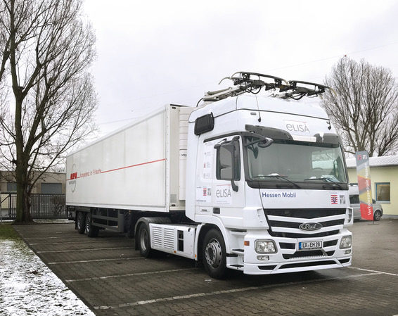 LKW Oberleitung eHighway Hessen Mobil