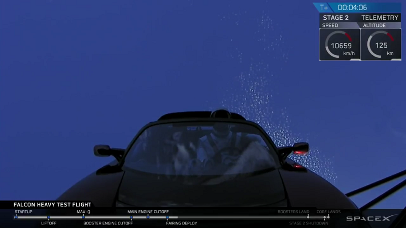 Heavy Falcon Tesla Roadster