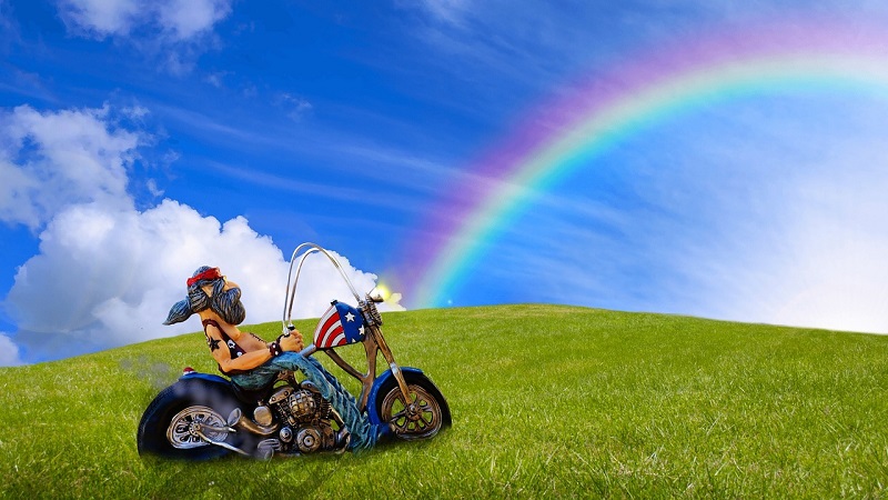 Motorrad Harley Davidson Regenbogen