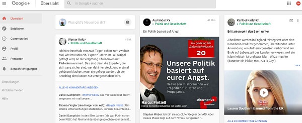 Google Plus, soziale Netzwerke